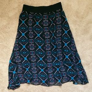LuLaRoe Lola Skirt, Aztec Pattern, Size XS NWOT